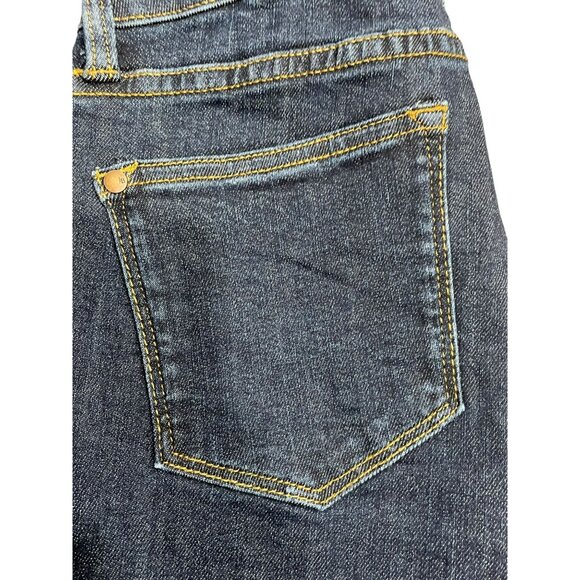 Judy Blue Dark Denim Brown Stitching FIve Pockets Mid Rise Slim Bootcut - Picture 3 of 6
